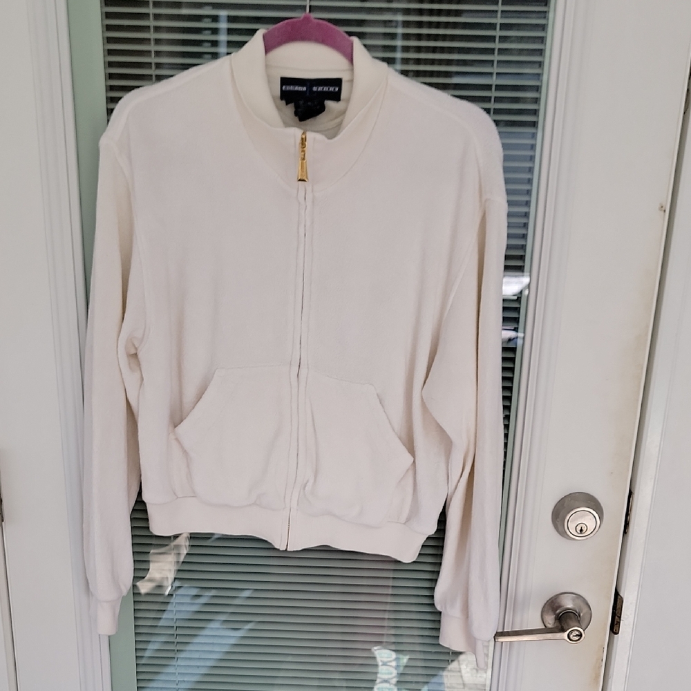 ESCADA SPORT Vintage 90's Cream Bomber Jacket Sz M Cotton Blend